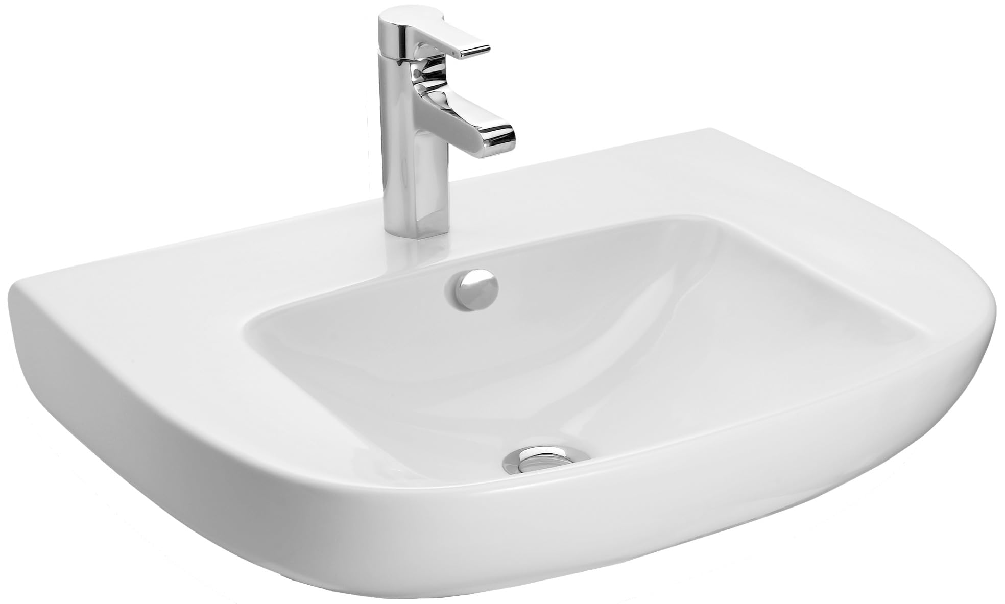JACOB DELAFON Lavabo cerámico compacto para baño Medidas 60x44 cm Fácil limpieza y gran confort de uso Color Blanco Odéon Up E4700-00