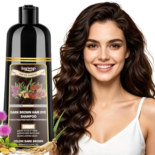 Dark Brown Hair Dye Shampoo for 100% Gray Hair Coverage