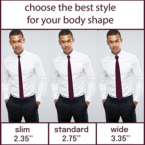 Image of Men's Oxford Matt Neckties Solid Color for Adults Tuxedo Classic Design, by Bow Tie Hosue