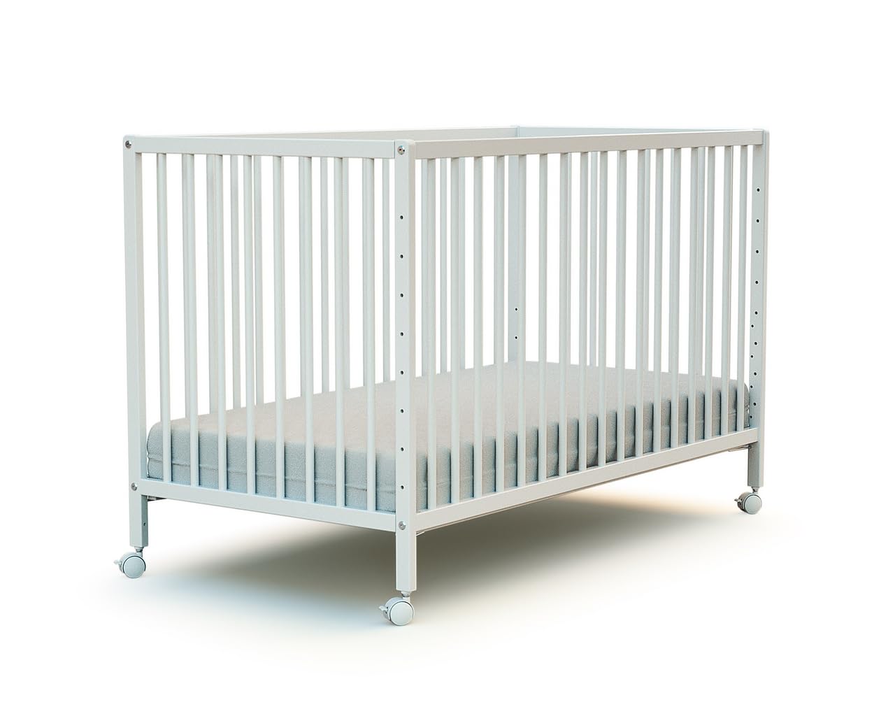 Webaby - Beistell-Babybett aus Holz 60x120cm Weiß LIO | Kinderbett Co-Sleeping babybett | Von Geburt an | Höhenverstellbar | Lattenrost