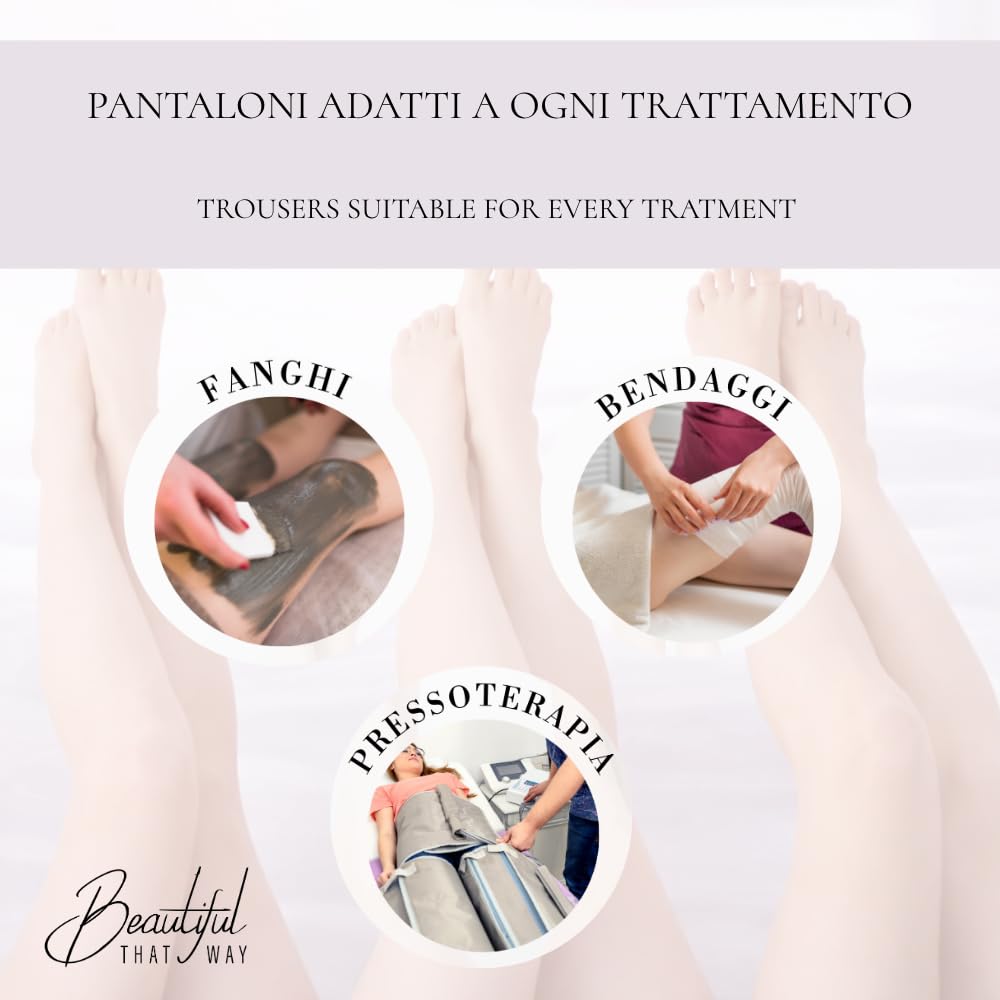 Pantalones para tratamientos de belleza 25 unidades 80x160 cm Beautiful That Way Cartene talla única desechables impermeables ideales para lodos, vendajes, presoterapia, uso profesional
