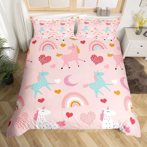 Feelyou Unicorn Bedding Set Kids Cute Cartoon Unicorns Decor Comf...