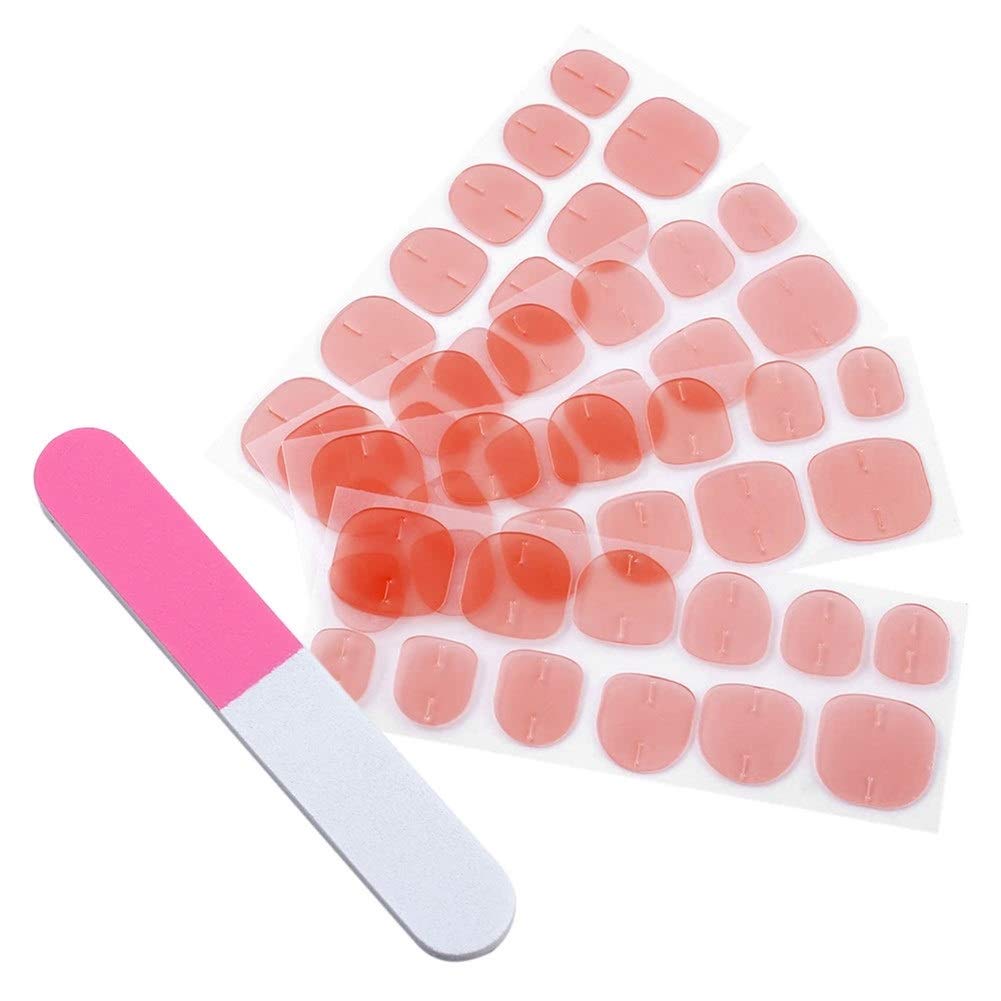 Nail Manicure Tool with 2 Pieces 48pcs Double Sided Nail Glue Stickers Jelly Transparent Flexible Pseudo- Nail Tips Then Glue Nail Glue