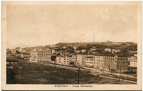 Primi '900 Ancona Viale Adriatico Panorama Tram FP B/N ANIM Cartolina Postale