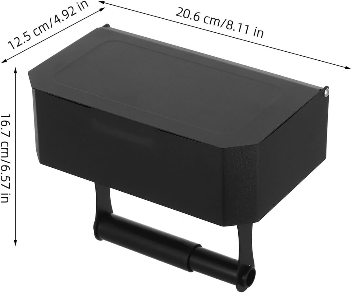 TIDTALEO Stainless Steel Toilet Paper Holder with Bathroom Wipes Dispenser Wall Mount Square Tissue Storage Rack for Bathroom and Toilet