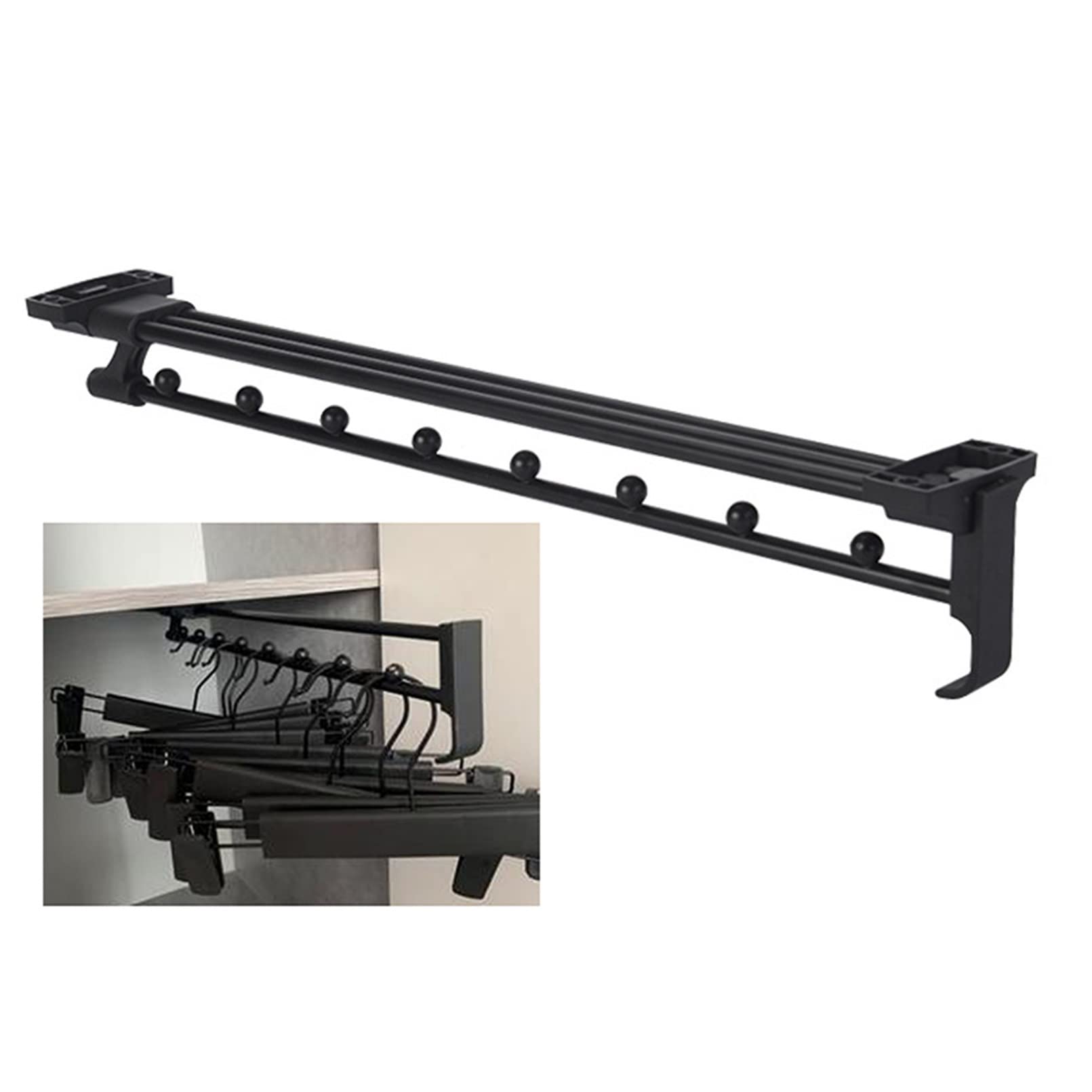Tringle de voiturier rétractable pour placard, organisateur de pantalon et cravate télescopique