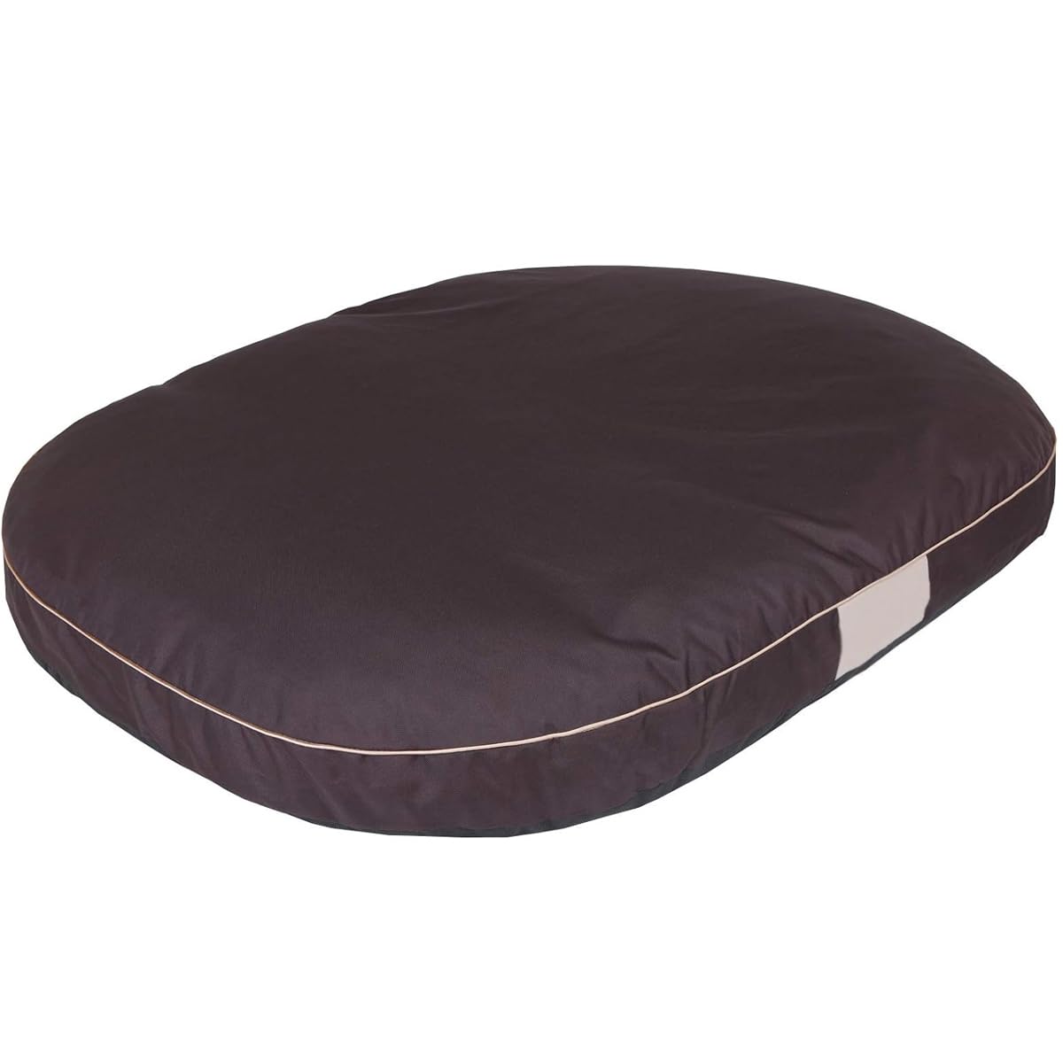 OVAL Hundematratze, Hundebett für Kleine, Mittlere, Große Hunde - Robustes, wasserdichtes Hundekissen, kuscheliges Schaum Tierbett, Outdoor & waschbar - 108x85x15cm Braun