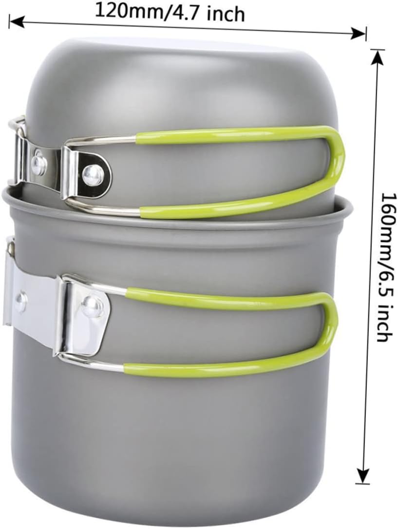 Aluminum Camping Pot Portable Outdoor Cooking Utensils Cutlery Cookware Pan for Camping Hiking Picnic Cooker