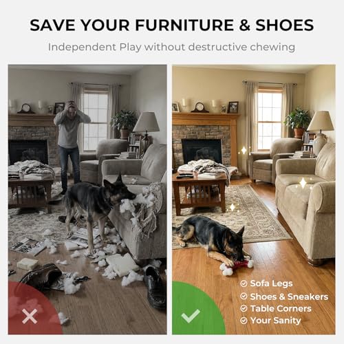 Tough Dog Toys for Aggressive Chewers Large Breed - 8'' Beef Flavor Indestructible Nylon Dog Chew Toys for Large Dogs, Heavy Duty Dog Bone Keep Busy, Teething Dental Care Toy Dog Birthday Gift