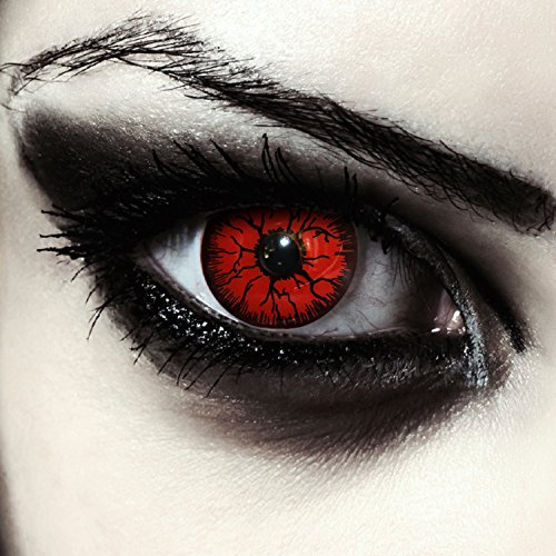 Lentilles de couleur rouge pour sans correction halloween monstre costume d'Halloween ou carnaval + Récipient gratuit - „Red Monster“ Cover
