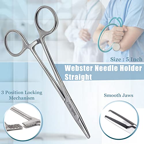 A2Z Scilab A2Z-KIT-#51 Premium Quality 5 Pieces Scissors Forceps Hemostats Needle Holders Suture Set Complete Instrument Kit thumb #2