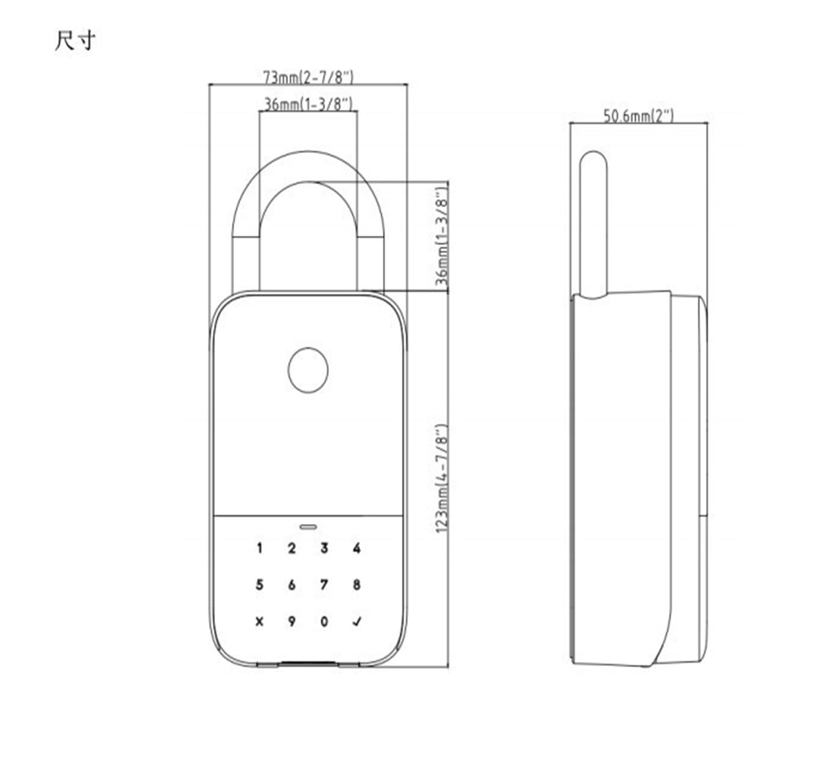 Cassetta di sicurezza con serratura, K221 Key Lock Box Smart Phone APP Fingerprint Password Control Cassetta di sicurezza elettronica Stoccaggio in lega di alluminio per interni ed esterni, impermeabi