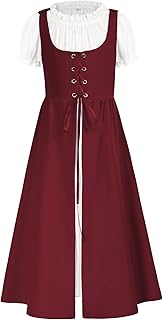 Girls Renaissance Dress Medieval Princess Child Dress Up Costume Two Piece Set 7-14Y - Buy now