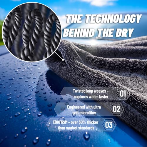 AetherAuto 1300GSM Edgeless Drying Towels