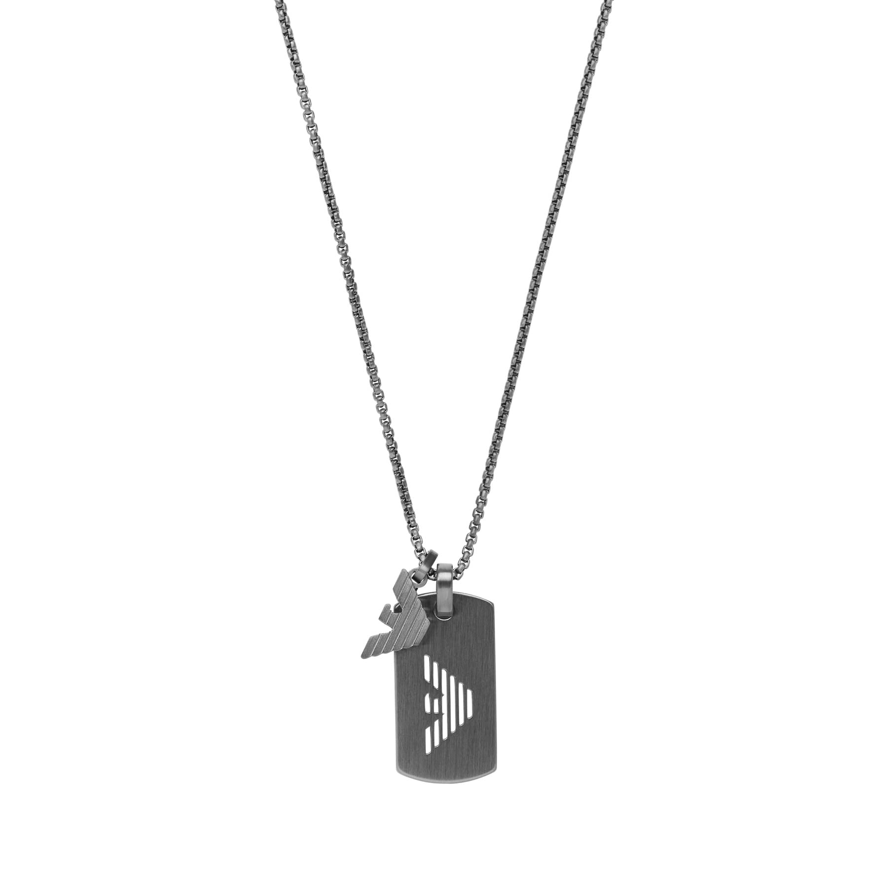 Emporio Armani Gunmetal Stainless Steel Pendant Necklace (Model: EGS2754060)