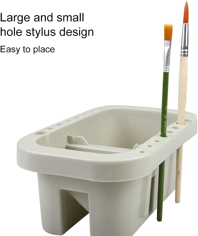 Oil Paint Brush Cleaner with Palette Tray, Paint Cups with Lids, Brush Holder, Multifunction Painting Holder and Organizer for Painting Cleaning(Grey)