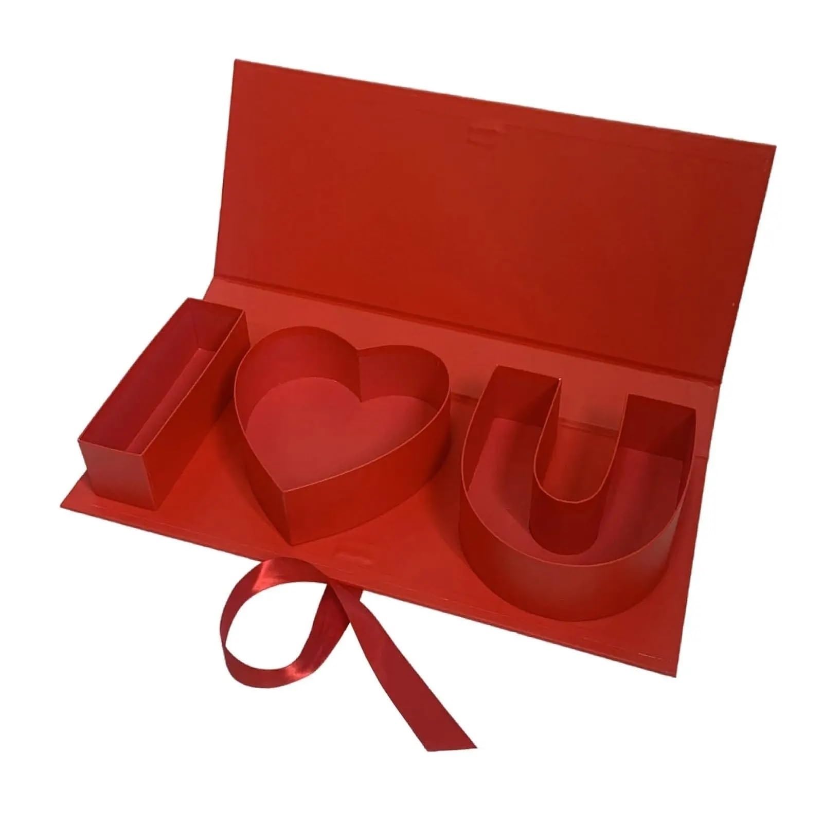 2 cajas de regalo vacías con forma flor for decoración, caja jabón letras rellenables, for fiestas, chocolates, manualidades DIY Para Bodas(Red)