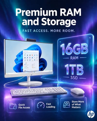 Image of HP All-in-One Desktop Computer, Core i3 N300, 16GB 1TB SSD
