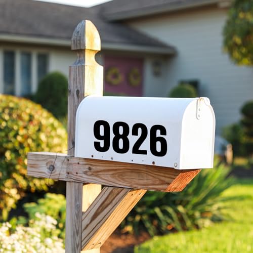 Bewudy 12 Blatt Zahlen Aufkleber Schwarz 10 cm, Große Klebezahlen Sticker 0-9 Klebezahlen Wetterfest Aufkleber Hausnummer Zahlen Reflektierende Nummernaufkleber Hausnummer Für Postkasten Schilder