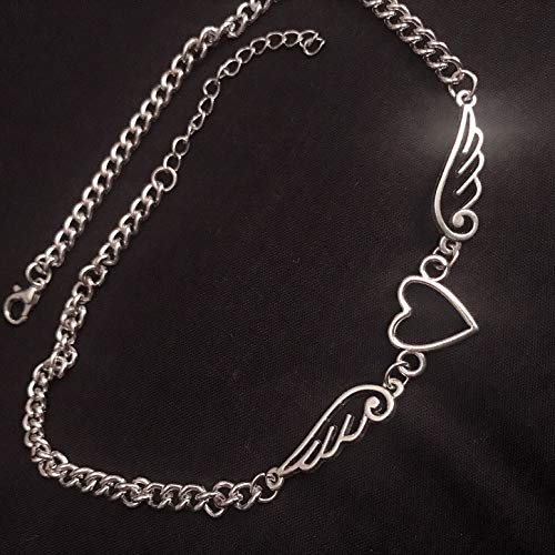 Angel Heart Wing Choker Gothic Indie Stuff Y2K Hollow Out Pendant Chain Necklace For Women Men #TOP6