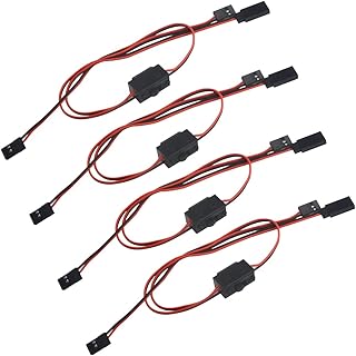 XINGYHENG 4 Pack JR Style 3-Way Power On Off Switches Black and Red line RC Switches Receiver for RC Truck Car Airplane Helicopter