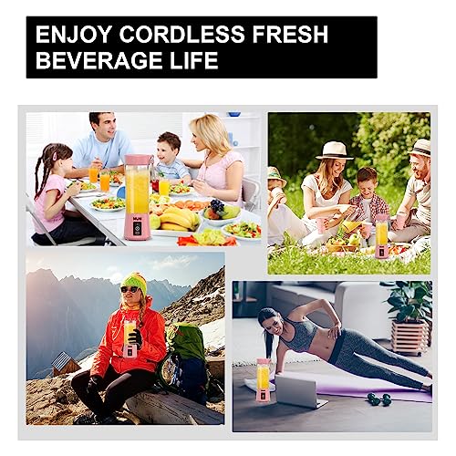 Mulli Tragbarer Mixer USB Wiederaufladbar, 440ml Persönlicher Smoothie-Maker für Shakes, Fitnessstudio, Reisen, Babynahrung, auslaufsicher & Leistungsstarkes Mixen