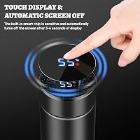 Flintronic Termosz 500ml - Vákuumszigetelt Rozsdamentes Acél Kulacs LCD Hőmérséklet Kijelzővel - Szivárgásmentes Ivópalack Hideg-Meleg Italo 3