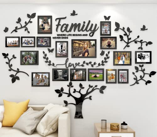 Diy Wall Decor Living Room Family Tree Wall Decor Sticker Tree Wall Decals 3D Picture Frames Collage Wall Decor Living Room Wall Decor Collage Picture Frames For Wall Sticker Decal #TOP1