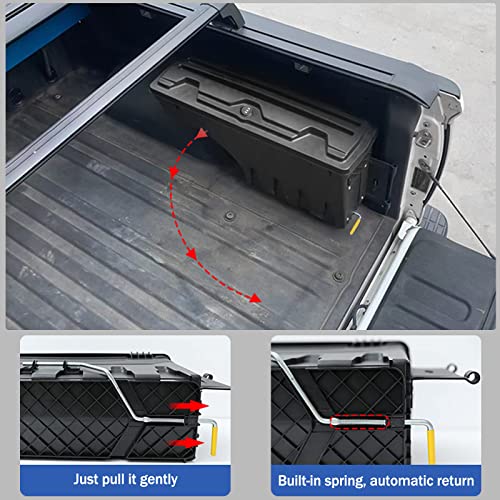 Aomsazto Lockable Truck Bed Storage Toolbox Fit For Dodge Ram 1500/2500/3500 2002-2020, Rear Swing Case Box Wheel Well Tool Box Lockable Storage Case(Driver Side, Black) #TOP4