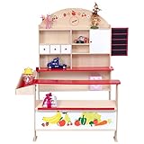 Umweltfreundliche Materialien für hohe Sicherheit – Dieser Kinderladen ist aus hochwertigem, umweltfreundlichem Holz. Was erwähnenswert ist, dass dieser Kinderladen Ihren Kindern bei der Verwendung guten Schutz und hohe Sicherheit bringen wird.