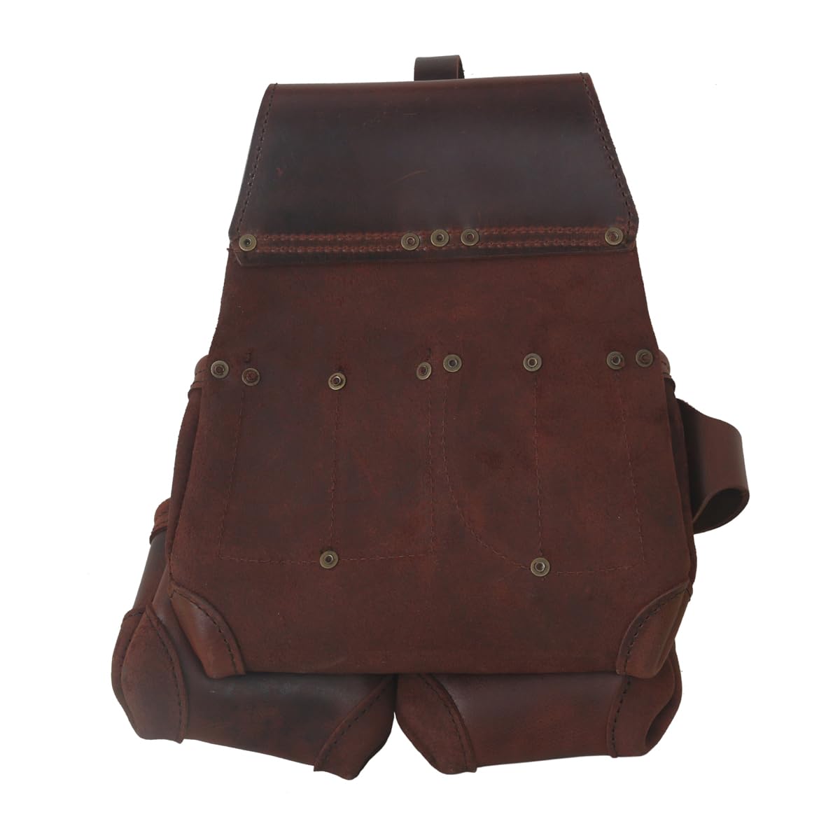 Pochette à outils en cuir pleine fleur avec porte-perceuse, pour charpentier, agriculteur, électricien