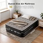Queen Air Mattress with Built in Pump, 16” Inflatable Blow Up Bed - Image 2