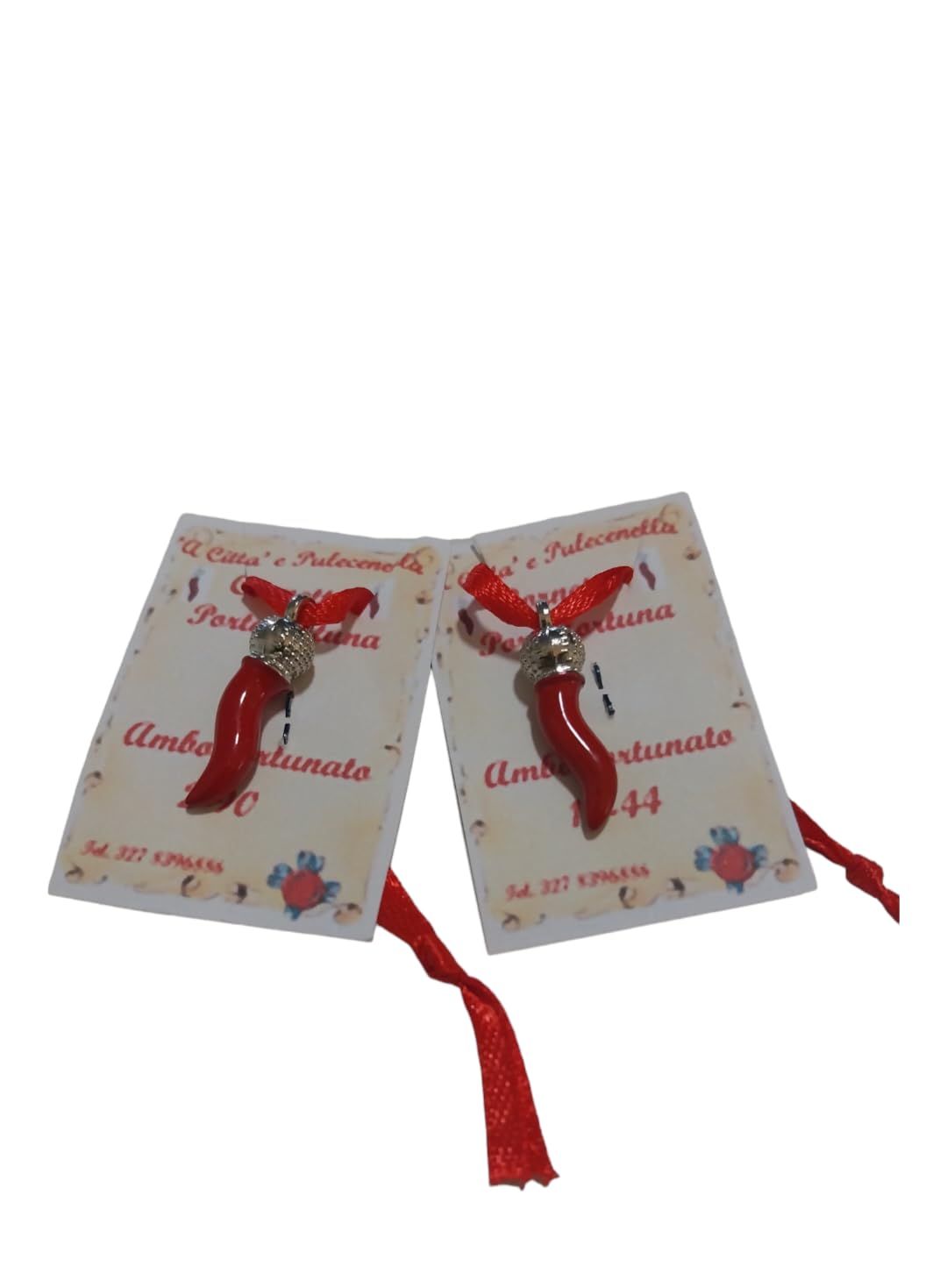cornetto portafortuna cm.3 (rosso 25 pezzi)