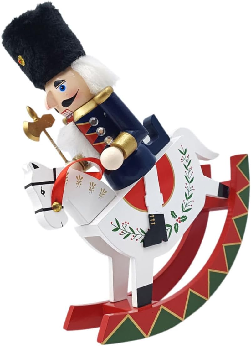 Angoily Hand-Painted Wooden Nutcracker Figurine Large Christmas Nutcracker Soldier Decoration for Holiday Table and Shelf Festive Xmas Home Decor
