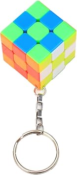CuberSpeed Mini 3x3 Keychain Cube - Stickerless Bright Speed Magic Keyring