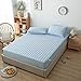 Ochraniacz na materac, wygodne prześcieradło pikowane grube wodoodporne prześcieradła, odpowiednie dla staruszka Sypialnia dzieci Pojedynczy podwójny ochraniacz na materac Niebieski 150 cm x