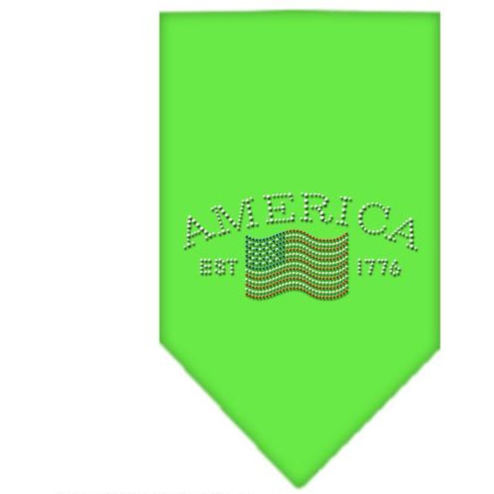 Mirage Classic American Rhinestone Dog Bandana, Large, Lime Green