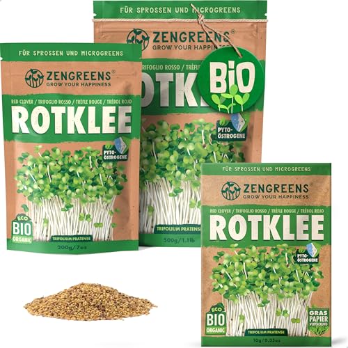Zengreens Bio Rotklee Samen 200g Anzuchtset