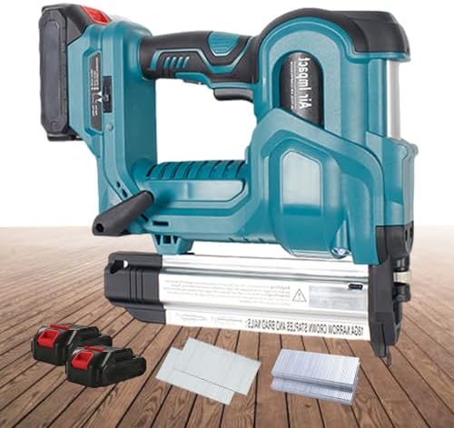 Cordless Brad Nailer - Electric Handheld Nail Gun with Single & Continuous Shot Modes, Built-in LED Light, Ideal for Woodworking, Home Projects, and Roofing