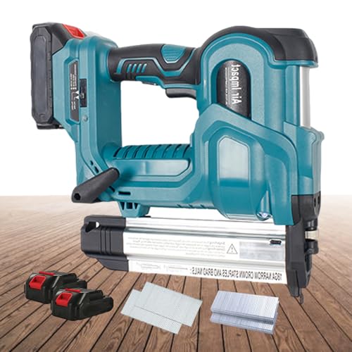 pealiritansemen Clavadora De Clavos Sin Cable, Clavadoras Y Grapadoras Eléctricas De Mano, Admite Disparo Único/Disparo Continuo, con Iluminación Auxiliar, para El Hogar, Marcos De Fotos, Techos,Blue