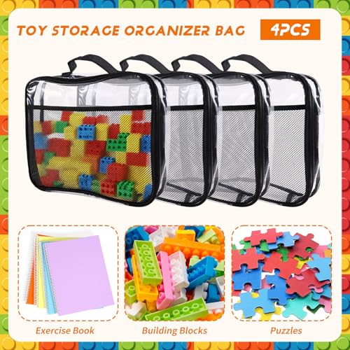 Bolsa de PVC Transparente con Cremallera para Guardar Juguetes 4