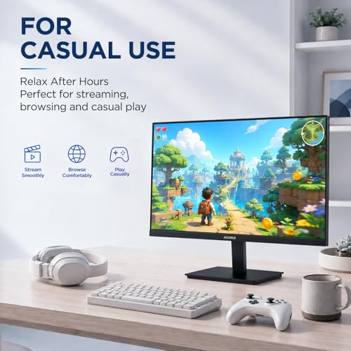Image of KOORUI 24-inch Computer Monitor, 144Hz FHD VA, 4000:1, Adaptive Sync | 125% sRGB, TUV Eye Care, HDMI /VGA, VESA Mount and Tilt for Study, Work, Streaming and Play, Home Office