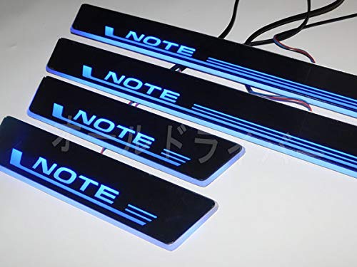 日産 NOTE E12系 後期 LED スカッフプレート シーケンシャル 青 Amazon
