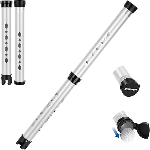 Miniatura 9 de NEEWER Tolva de tubo para pelotas de tenis y pelotas de pickleball, sección desmontable sin doblez, recogedor superior con tapón y correa para el