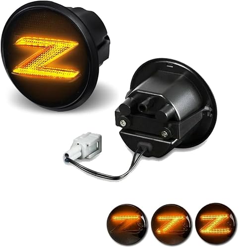 Miniatura 9 de GTINTHEBOX Luz de marcador lateral LED blanca ahumada secuencial dinámica para Nissan 370Z Z34 2009-2020, 2003-2009 350Z Z33, lámpara repetidora de