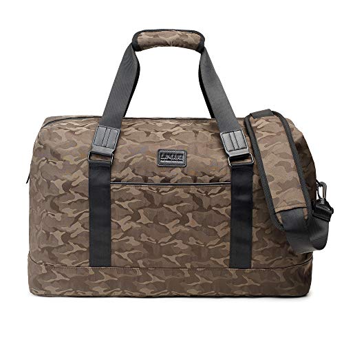 lamaki Camo Street Style Duffel Bag Overnight Weekender Fashionable Gym Travel Fitness Yoga Lifestyle Carry On Trolley Handle Hands Free Shoulder strap for Women and Men 28L
