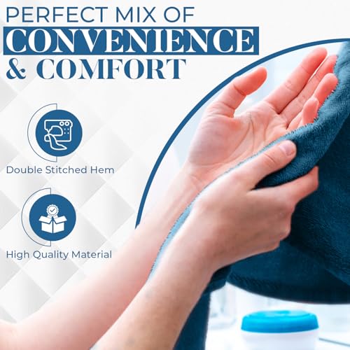 Image of DAN RIVER 6-Pack Premium Hand Towels (16x28 Inches) - 100% Cotton, Ultra Soft, Lightweight, Highly Absorbent Towels for Bathroom, Spa, Gym, Salon, Hotel, and Travel - Opal Blue
