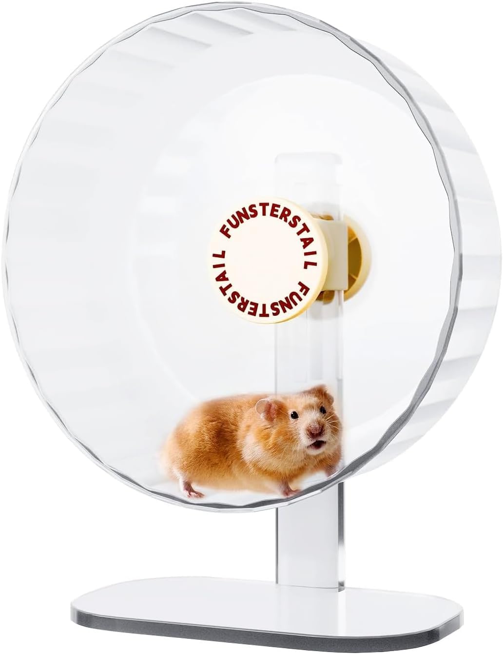 FunstersTail Super Silent Hamster Wheel 22cm (8.7 Inch), Magnetic Rat Wheel for Chinchilla, Gerbil, Guinea Pig, Cat, Mouse, Sugar Glider and Dwarf, Syrian Hamster Accessories (Cream White)