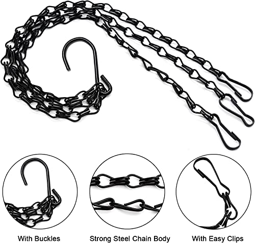 Tim Tim Agro 24 inch Long Hanging Chains for Plants Flower Pot Basket Chains 3 Point Replacement Chain Hangers for Lanterns, Bird Feeders, Planters and Other Ornaments (Pack of 3)
