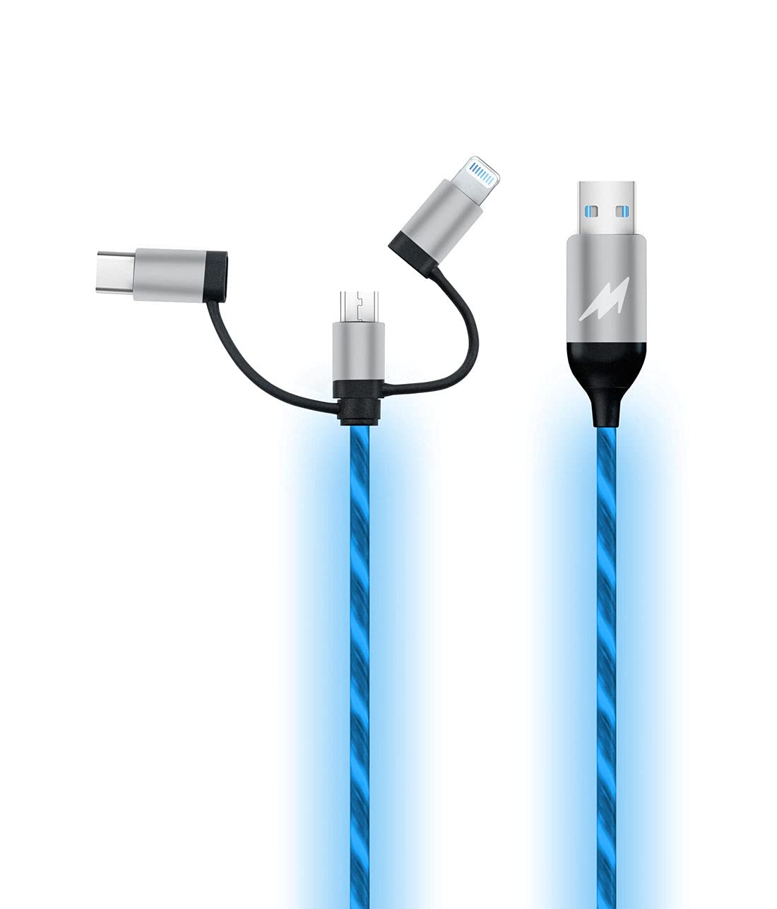 Macmerise Charging Cables Illume Blue 3 In 1 LED Cables